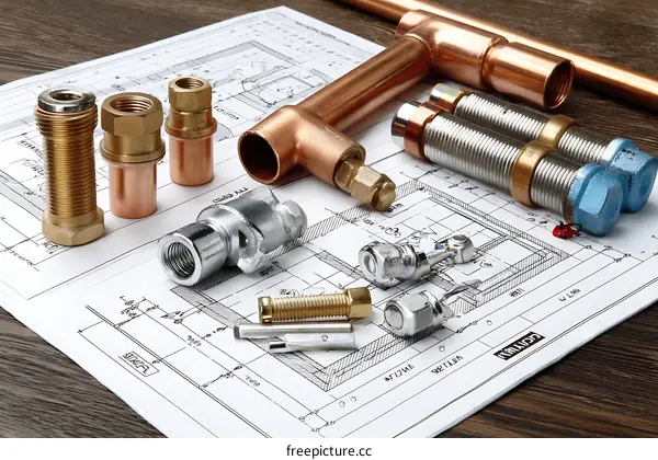 Plumbing Components and Blueprint