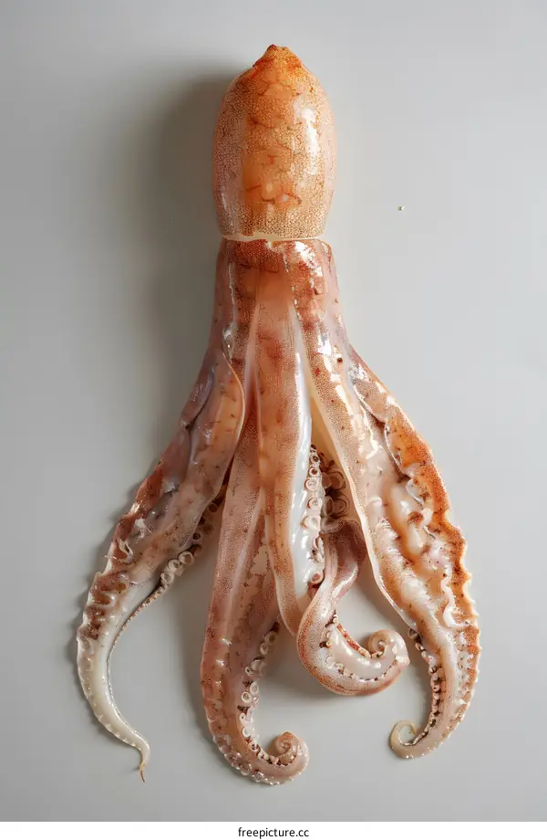 Fresh Whole Octopus on White Background