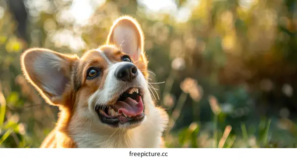 Cute and Adorable Puppy Dog Looking Up