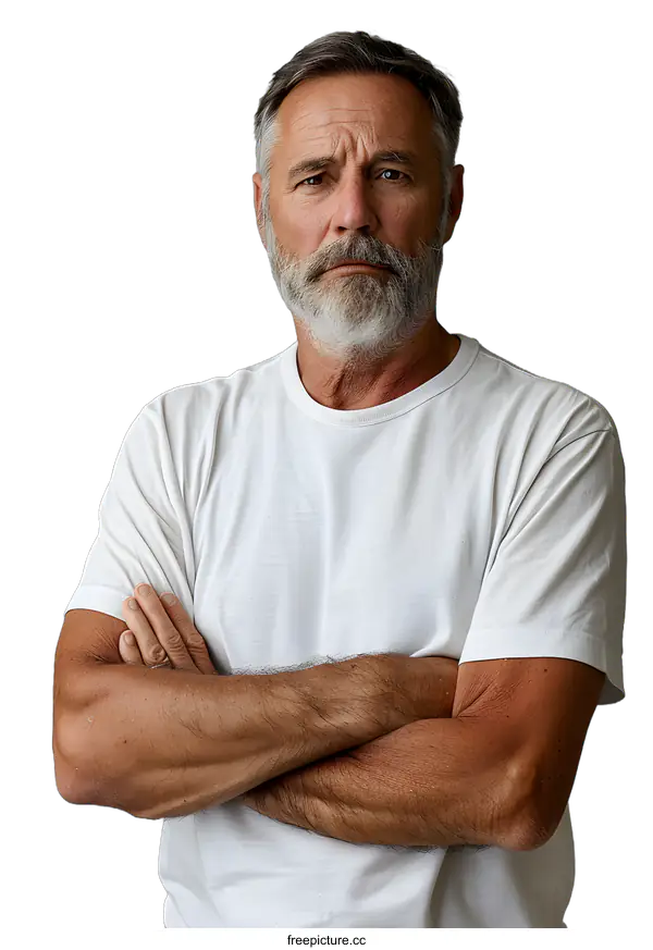 [Transparent Background PNG]Portrait of a Serious Caucasian Man