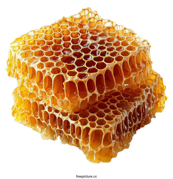 [Transparent Background PNG]Honeycomb Close-up Isolated on White Background