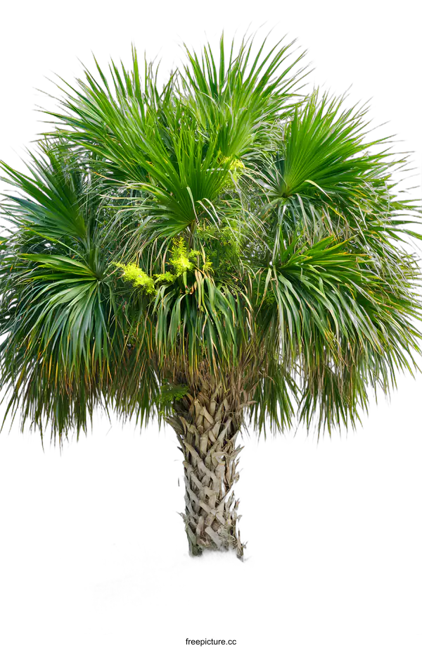[Transparent Background PNG]Green Palm Tree Isolated on White Background