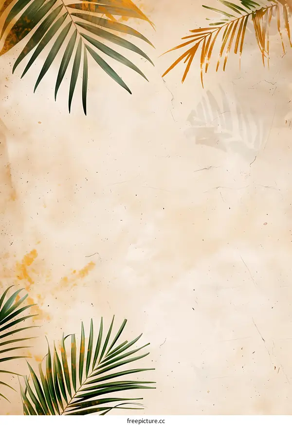 Tropical Palm Leaves Background Image
