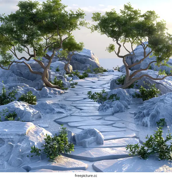 Mystical Stone Path through a Surreal Landscape