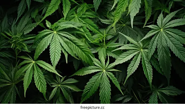 Close-up of Cannabis Leaves