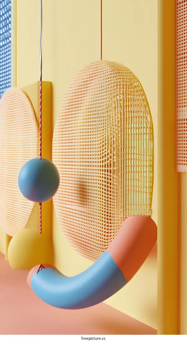 Abstract 3D Design with Colorful Geometric Shapes