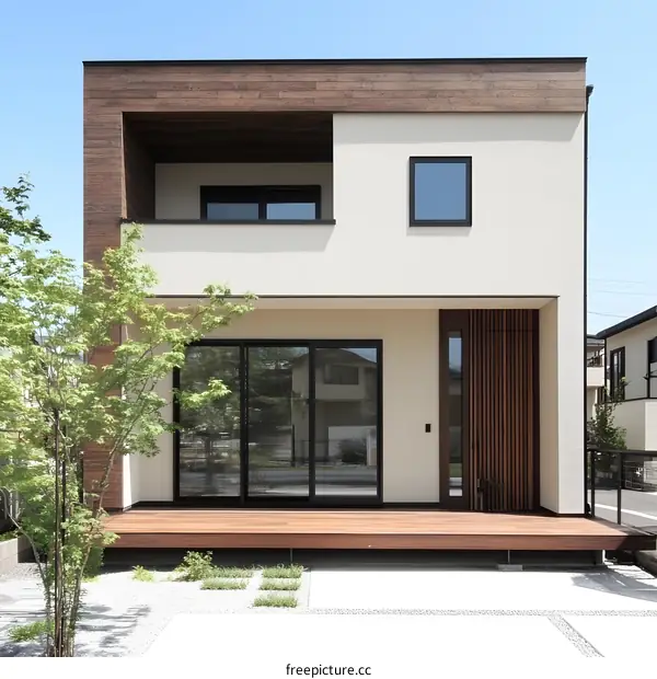 Modern Two Story Home With Wood Accents