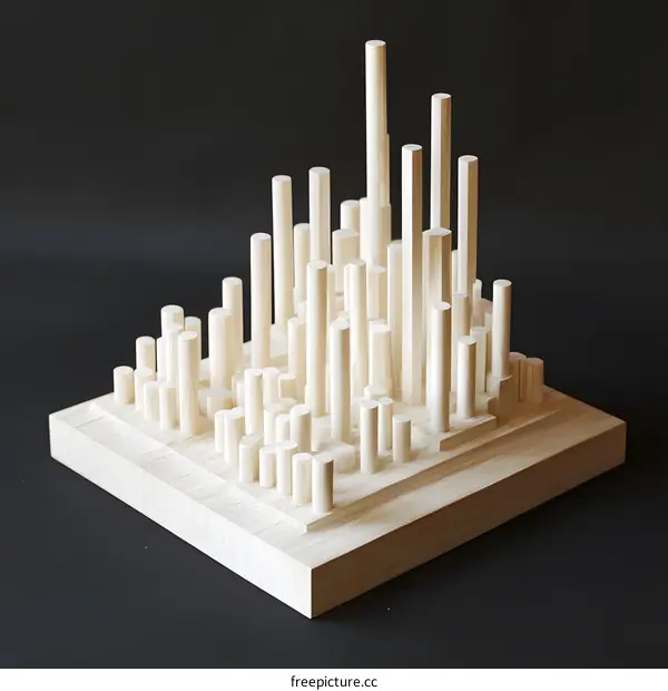 Wooden Cityscape Abstract Art Sculpture