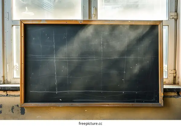 large empty blackboard mounted on a wall