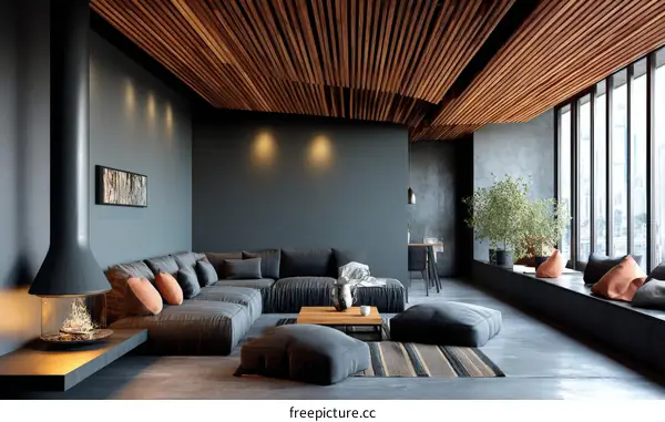 Modern Industrial Living Room Design