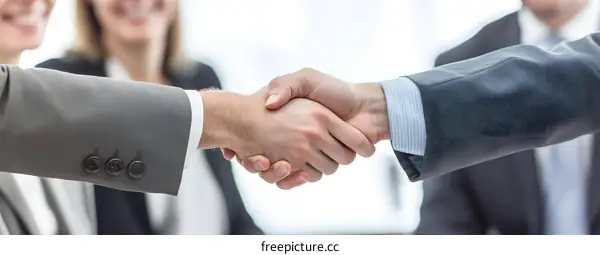 Business People Shaking Hands Agreement Deal Success
