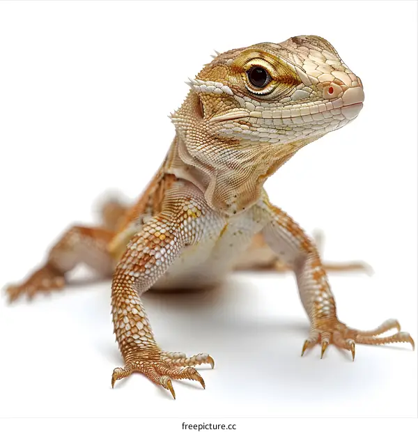 Lizard on white background