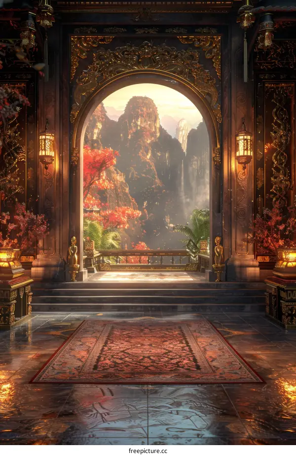 Majestic Oriental Palace Fantasy Architecture Tower