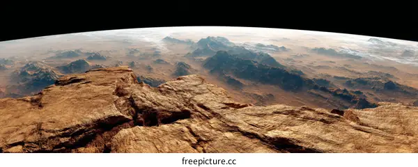 Aerial View of Martian-like Terrain