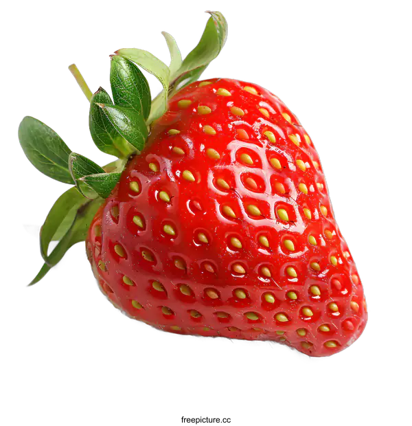 [Transparent Background PNG]Fresh ripe strawberry isolated on white