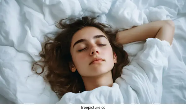 Sleeping Woman with White Sheets