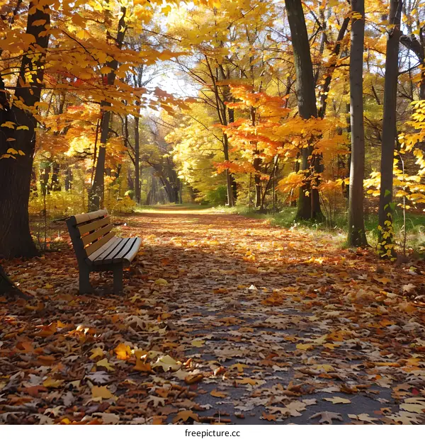 Fall foliage in a park