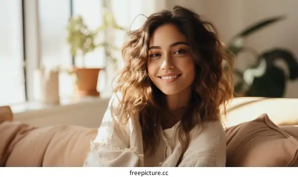 Portrait of a beautiful young woman smiling