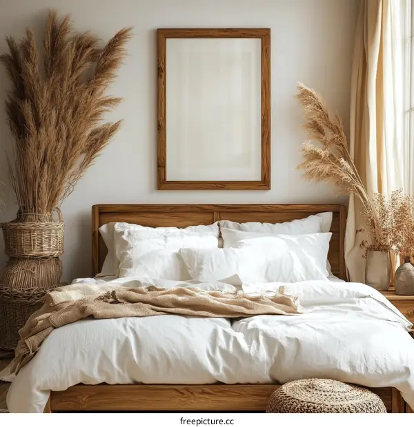 Stylish Modern Bedroom Decor with Wooden Frame