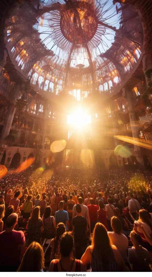 Ecstatic Crowd at Electronic Music Festival