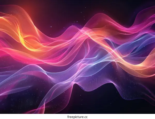 Wavy Light Trails on Dark Background