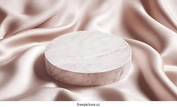 Elegant Marble Display Stand on Delicate Silk