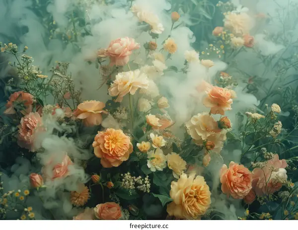 Dreamy Peach and Cream Rose Floral Arrangement