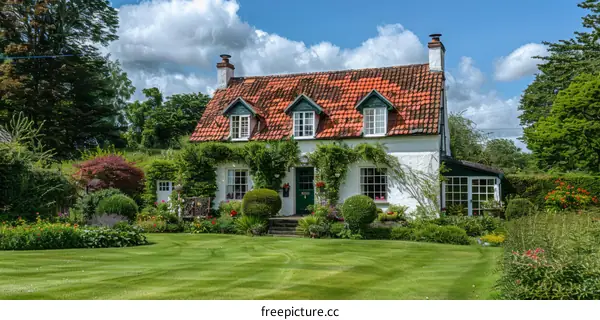 Charming English Country Cottage with Garden and Quaint Architecture