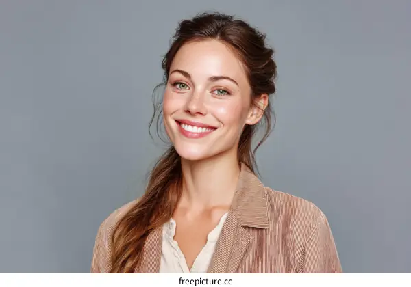 Beautiful Woman Portrait with a Happy Expression