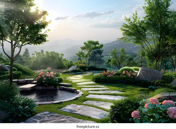Garden landscape design renderings