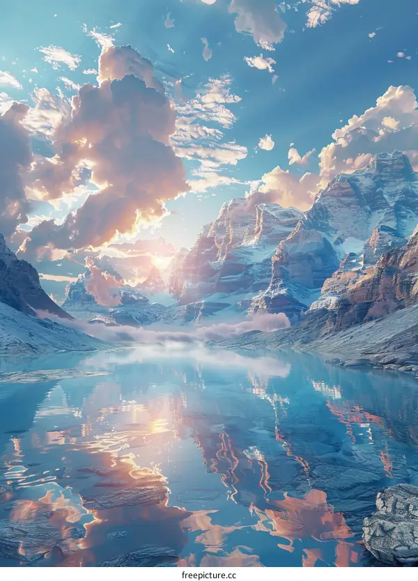 Majestic Mountain Panorama Over Serene Lake