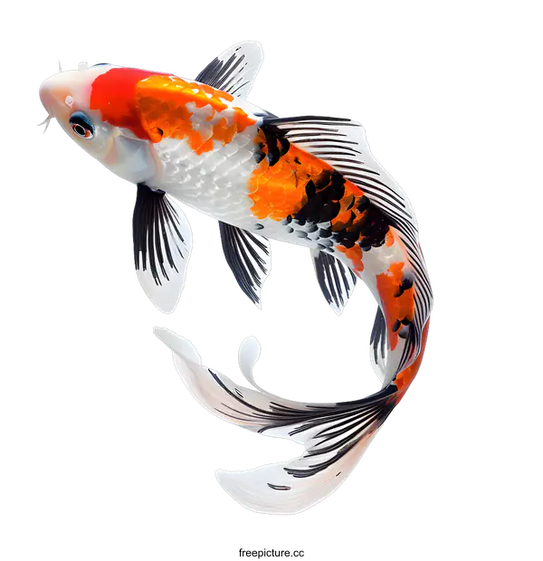 [Transparent Background PNG]koi fish isolated on white background