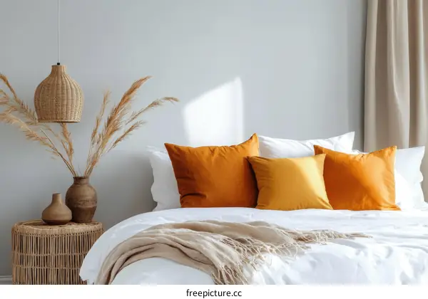 Cozy Bedroom with Warm-Toned Accents