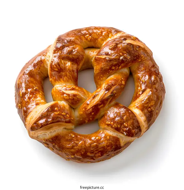 A pretzel on a white background