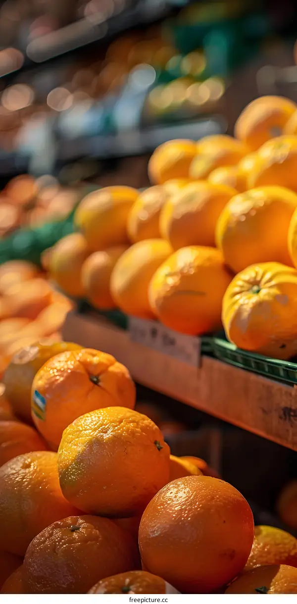 Fresh Oranges For Sale At The Market