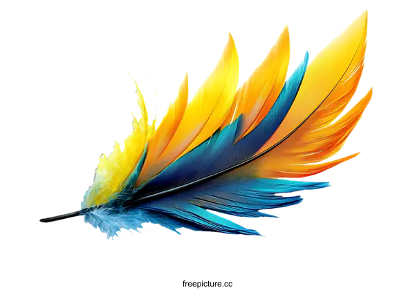 [Transparent Background PNG]Colorful Bird Feather Detail