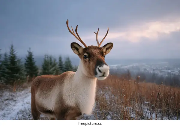Reindeer in Winter Landscape