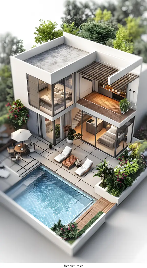 Modern house with swimming pool