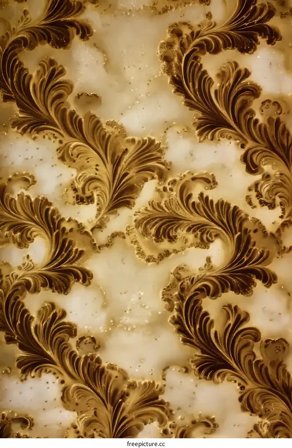 Ornate Gold Feather Pattern Design