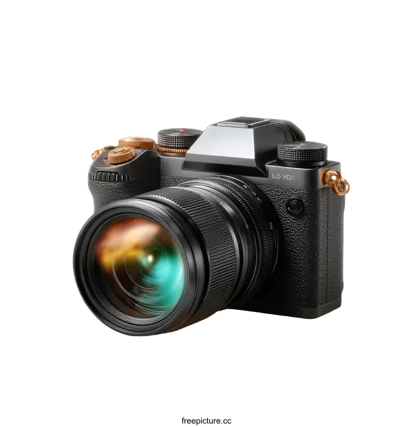 [Transparent Background PNG]Modern Black Professional Digital Camera