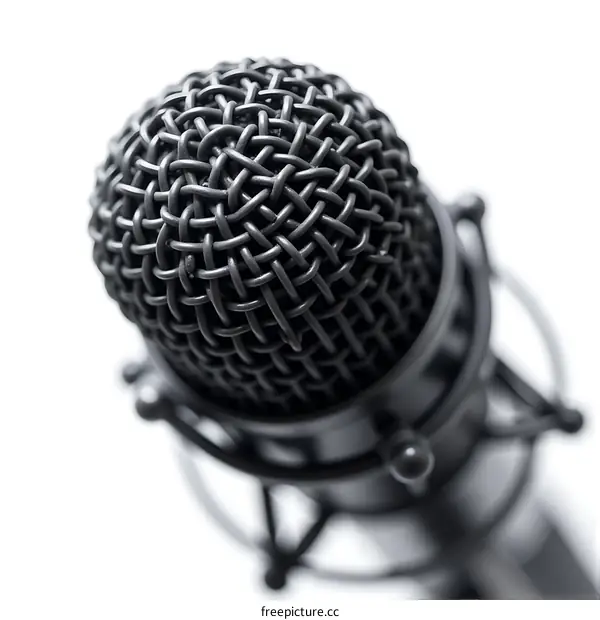 Closeup Studio Microphone Grid Pattern