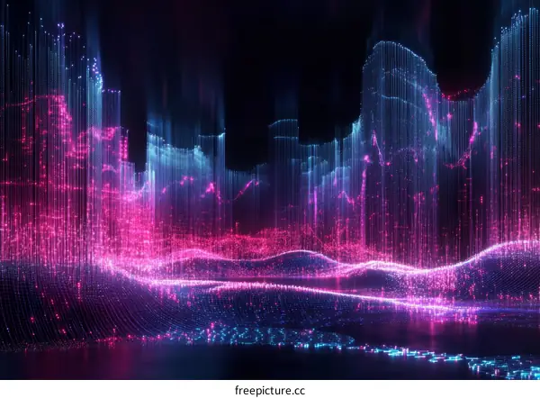 Abstract Digital Cityscape of Data Visualization
