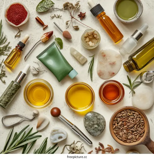 Natural Beauty Products Flat Lay