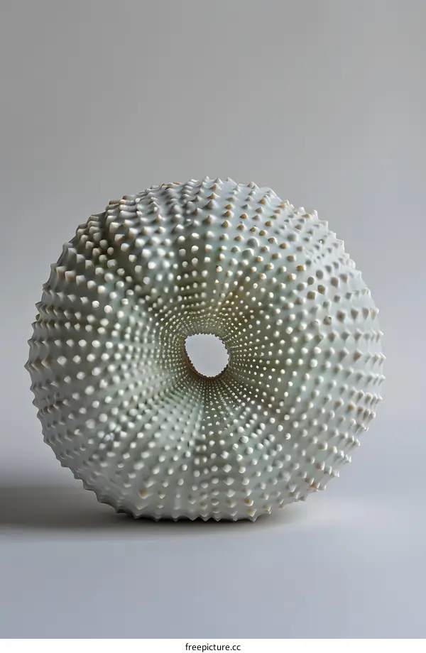 A ceramic sculpture of a sea urchin
