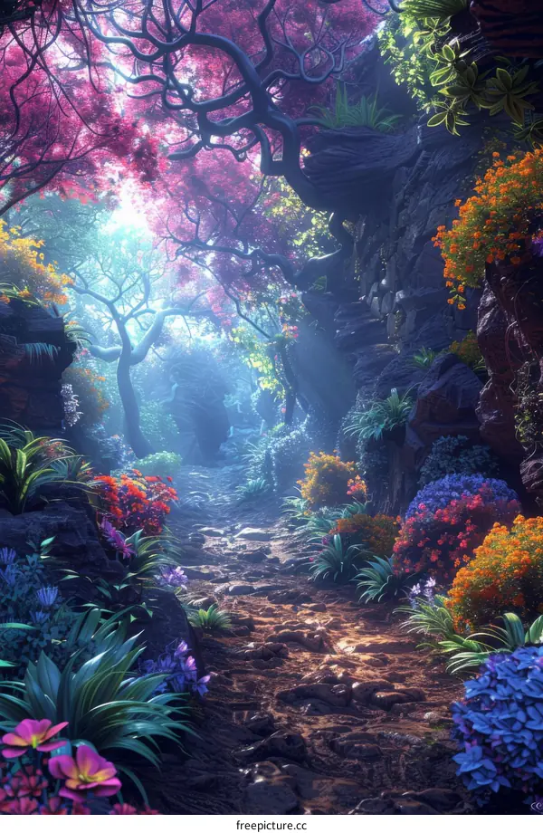 Mystical Path Leading into an Enchanted Forest