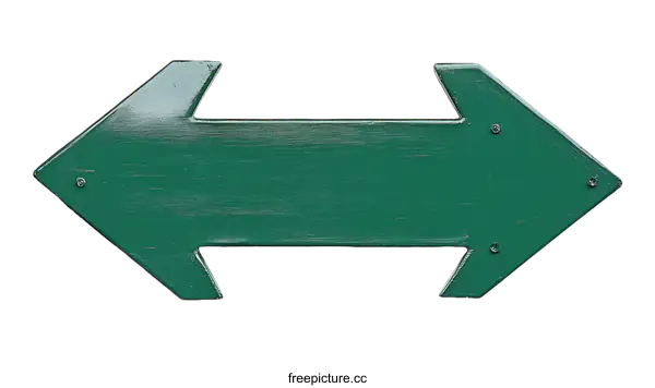 [Transparent Background PNG]Green Directional Arrow Sign on White Background