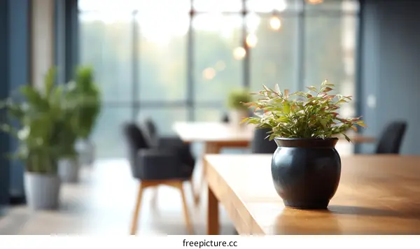 Modern Office Space with Plants