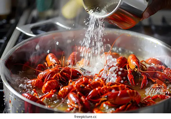 Boiling Crawfish in a Pot