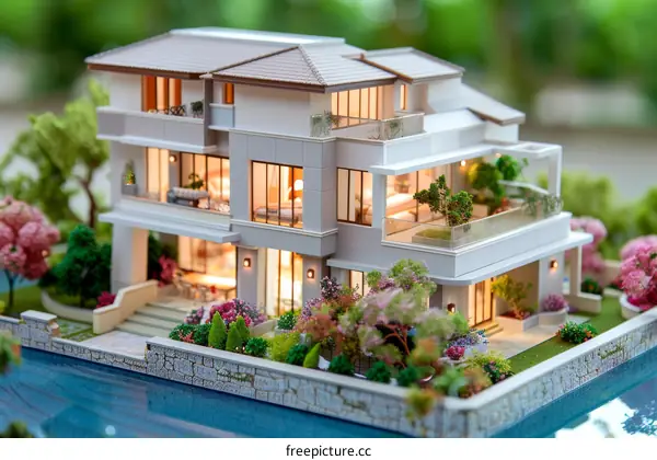 Miniature Model of a Modern Residential Home