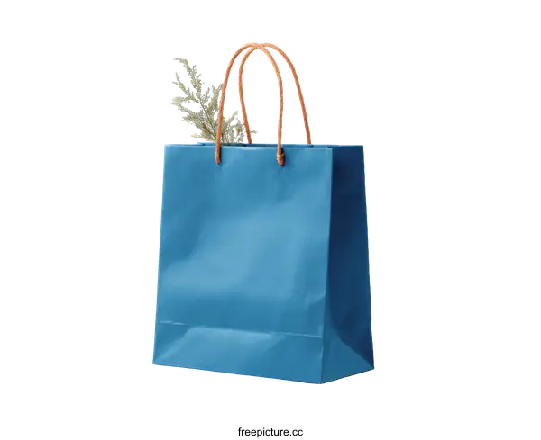 [Transparent Background PNG]Stylish Blue Shopping Bag on White Background